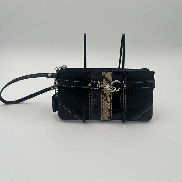 Handbags - Coach Black and Snake Women's Wristlet